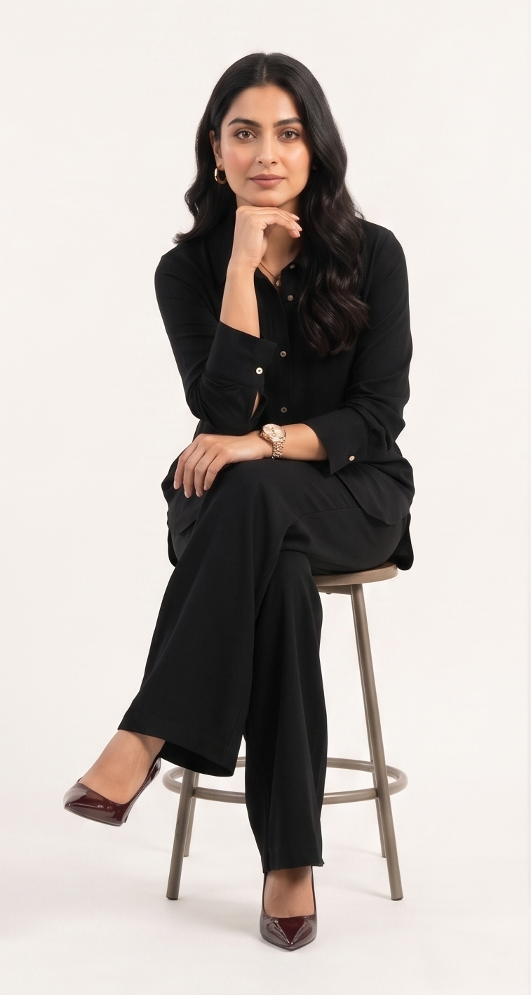 Premium Women’s 2-Piece Linen Co-ord Set - Oversized Button-Down Shirt & Wide Leg Trousers - Elegant Monochromatic Matching Set - Trendy Modest Streetwear Suit