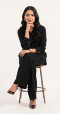 Premium Women’s 2-Piece Linen Co-ord Set - Oversized Button-Down Shirt & Wide Leg Trousers - Elegant Monochromatic Matching Set - Trendy Modest Streetwear Suit