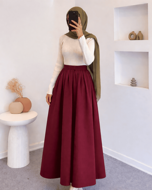 Premium Long Silk Skirt for Girls & Women | Pakistani Maxi Skirt with Top | Korean Style Fancy Winter Skirt