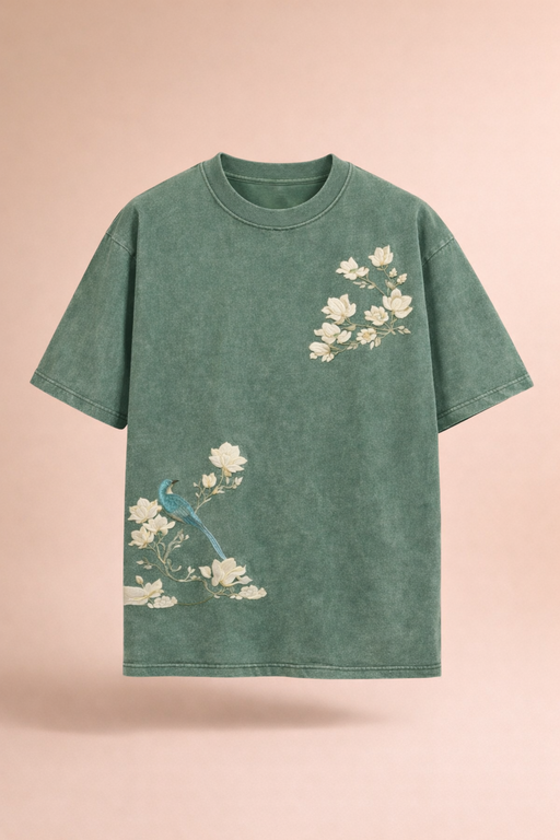 Oversized Acid Wash T Shirt For Girls – Vintage Washed Graphic Print Loose Fit Streetwear Tee Drop Shoulder Casual Summer Shirt for Women