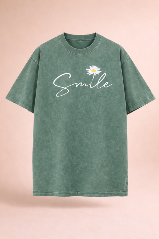 Oversized Acid Wash T Shirt For Girls – Vintage Washed Graphic Print Loose Fit Streetwear Tee Drop Shoulder Casual Summer Shirt for Women
