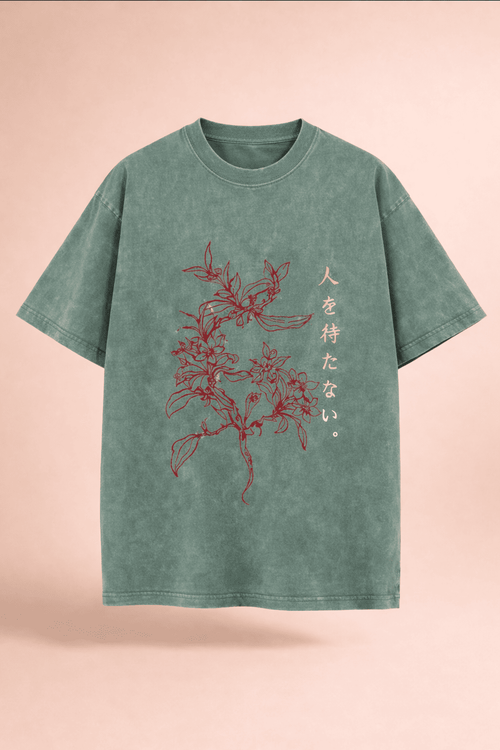 Men’s Oversized Acid Wash T Shirt – Vintage Washed Graphic Print Loose Fit Streetwear Tee Drop Shoulder Casual Summer Shirt for Boys