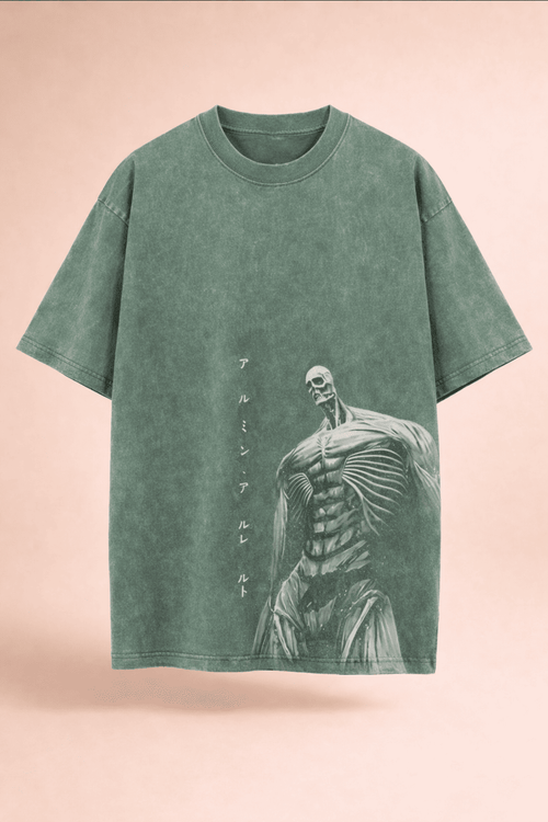 Men’s Oversized Acid Wash T Shirt – Vintage Washed Graphic Print Loose Fit Streetwear Tee Drop Shoulder Casual Summer Shirt for Boys