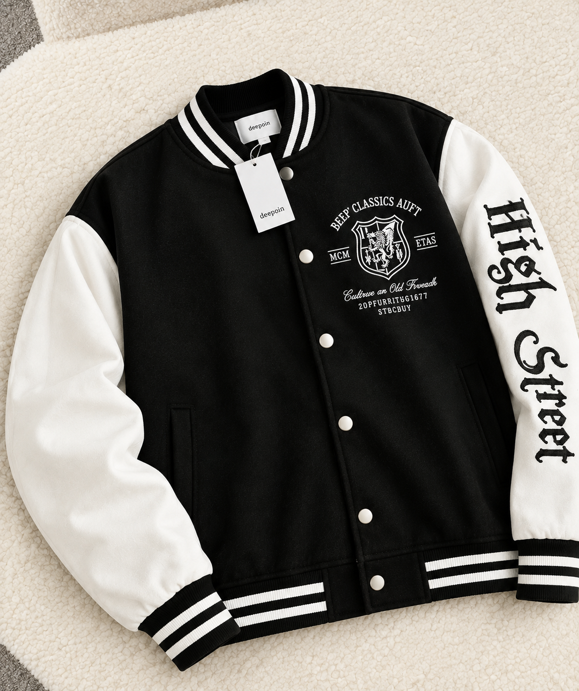 BELANCCI BLACK HIGH STREET VARSITY JACET