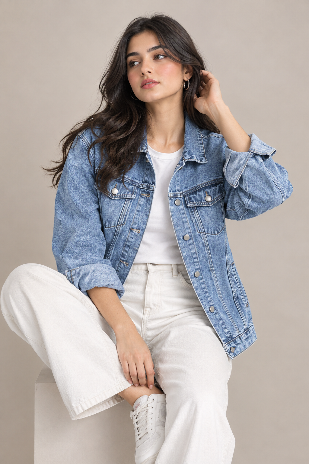 BELANCCI ICE BLUE DENIM JACKET