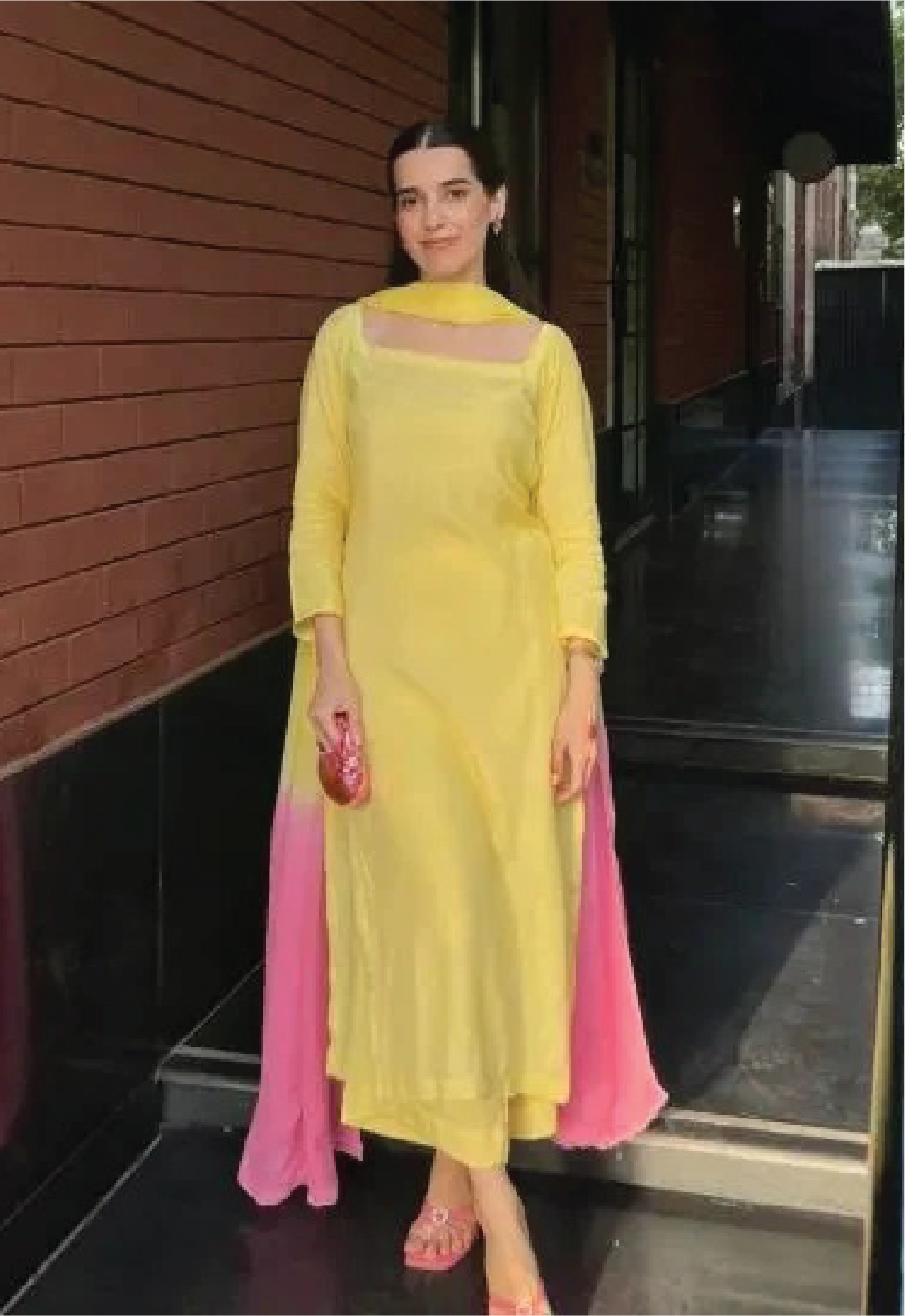BELANCCI LEMON PETAL (3PC) WITH CHIFFON DUPATTA