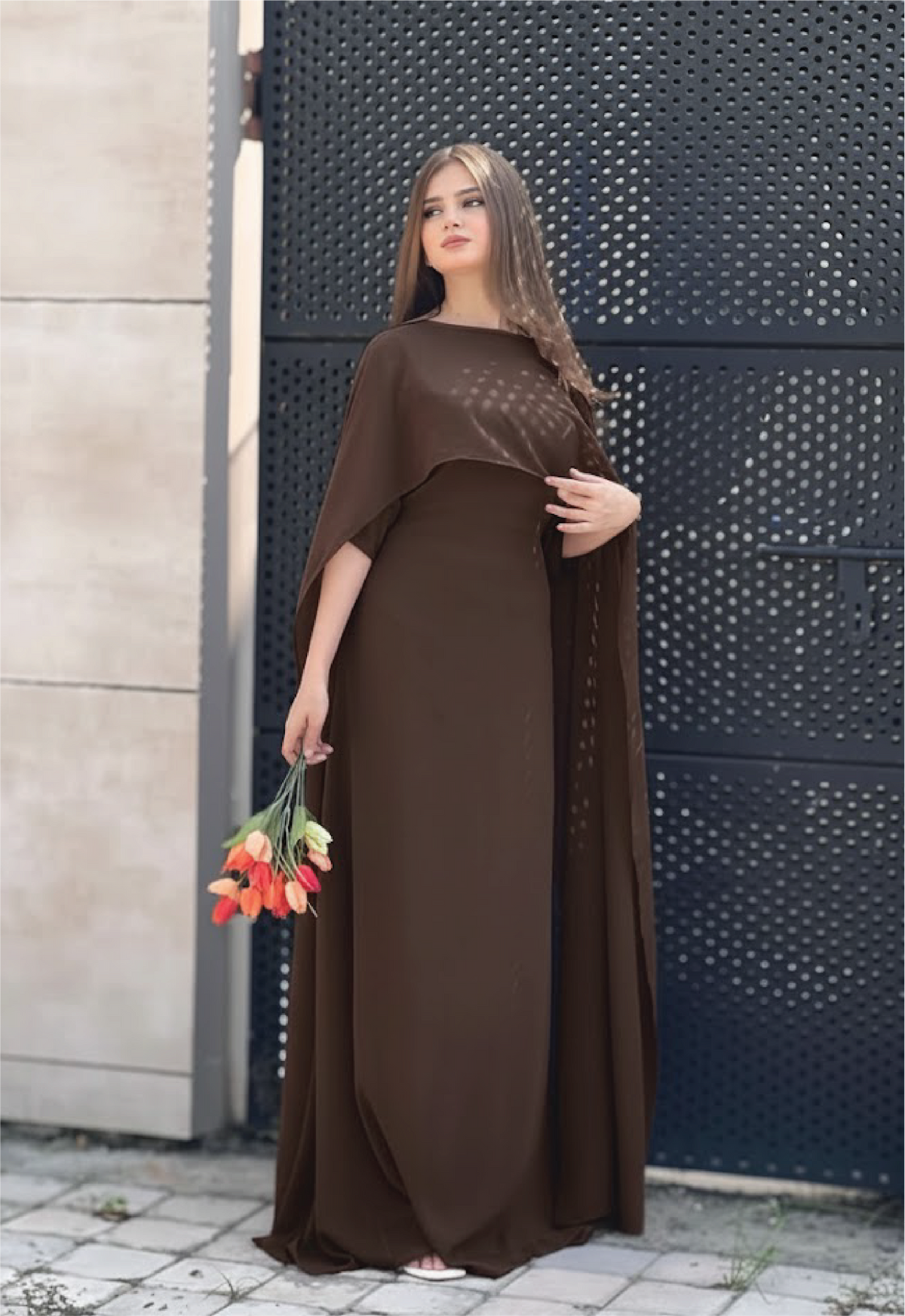 BELANCCI - BROWN CAPE MAXI