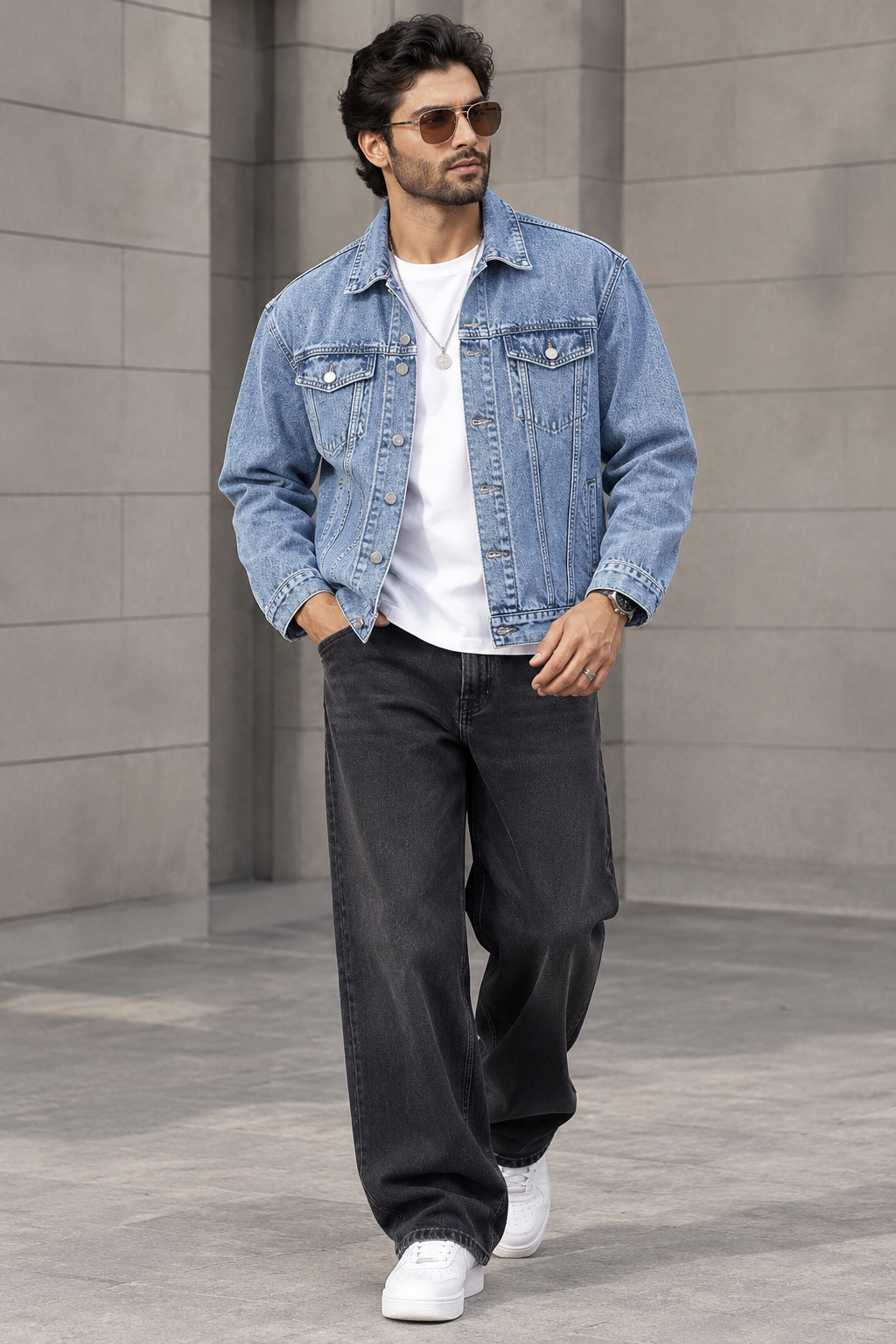 BELANCCI ICE BLUE DENIM JACKET