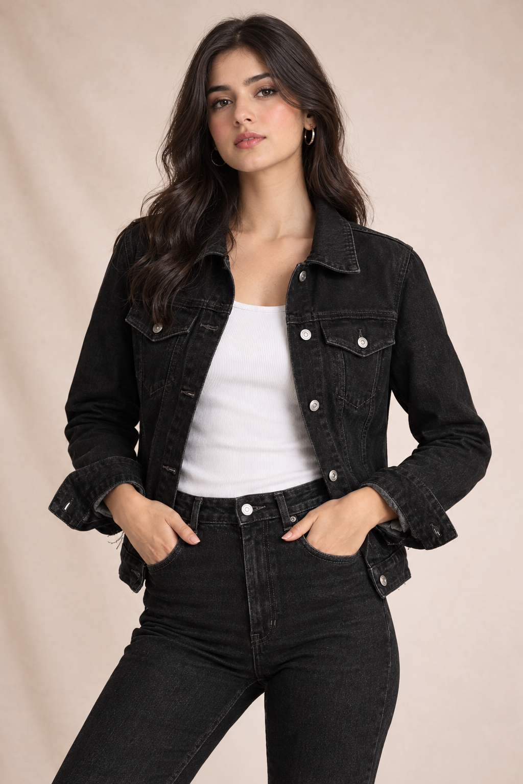 BELANCCI BLACK DENIM JACKET