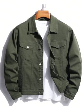 BELANCCI OLIVE GREEN DENIM JACKET