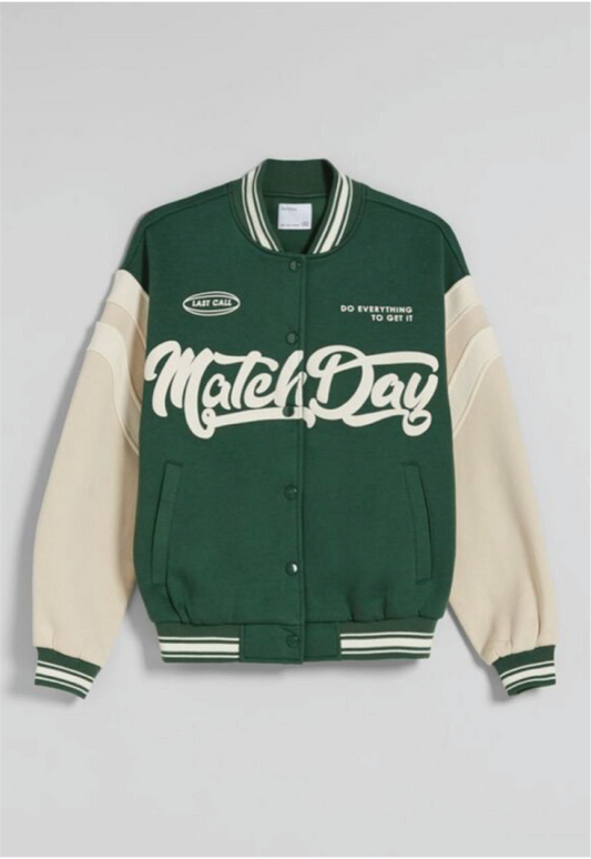 BELANCCI MATCHDAY GRENN AND BLACK VARSITY JACET