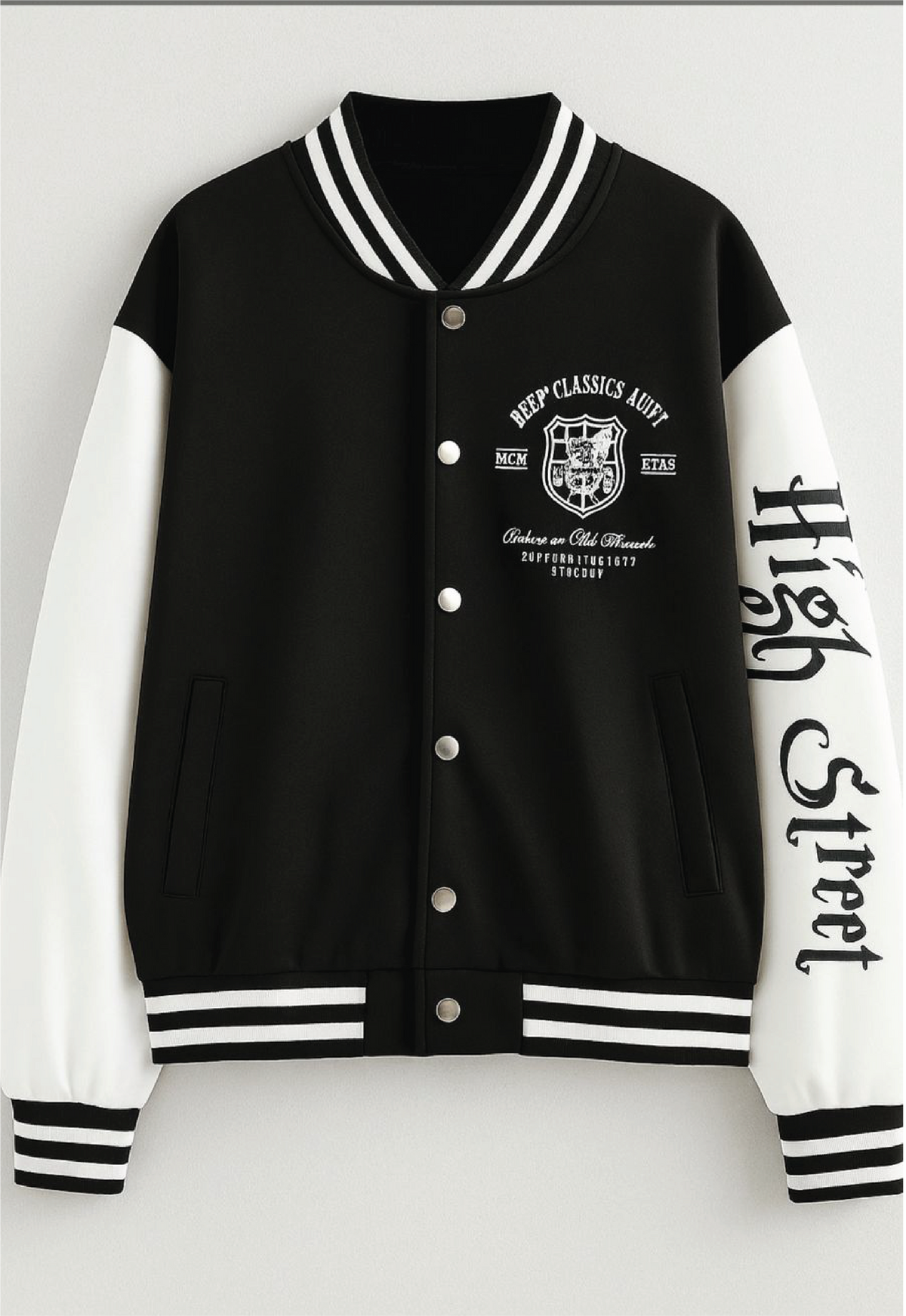BELANCCI BLACK HIGH STREET VARSITY JACET