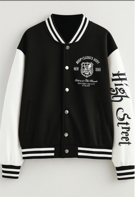 BELANCCI BLACK HIGH STREET VARSITY JACET