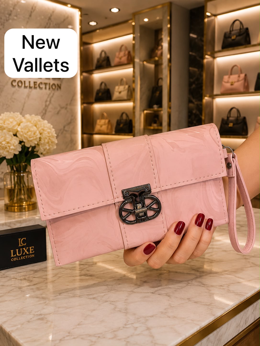 BELANCCI - WOMEN’S FLAP CLUTCH WITH METAL CLASP