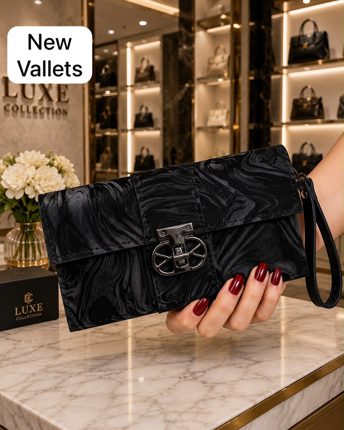 BELANCCI - WOMEN’S FLAP CLUTCH WITH METAL CLASP