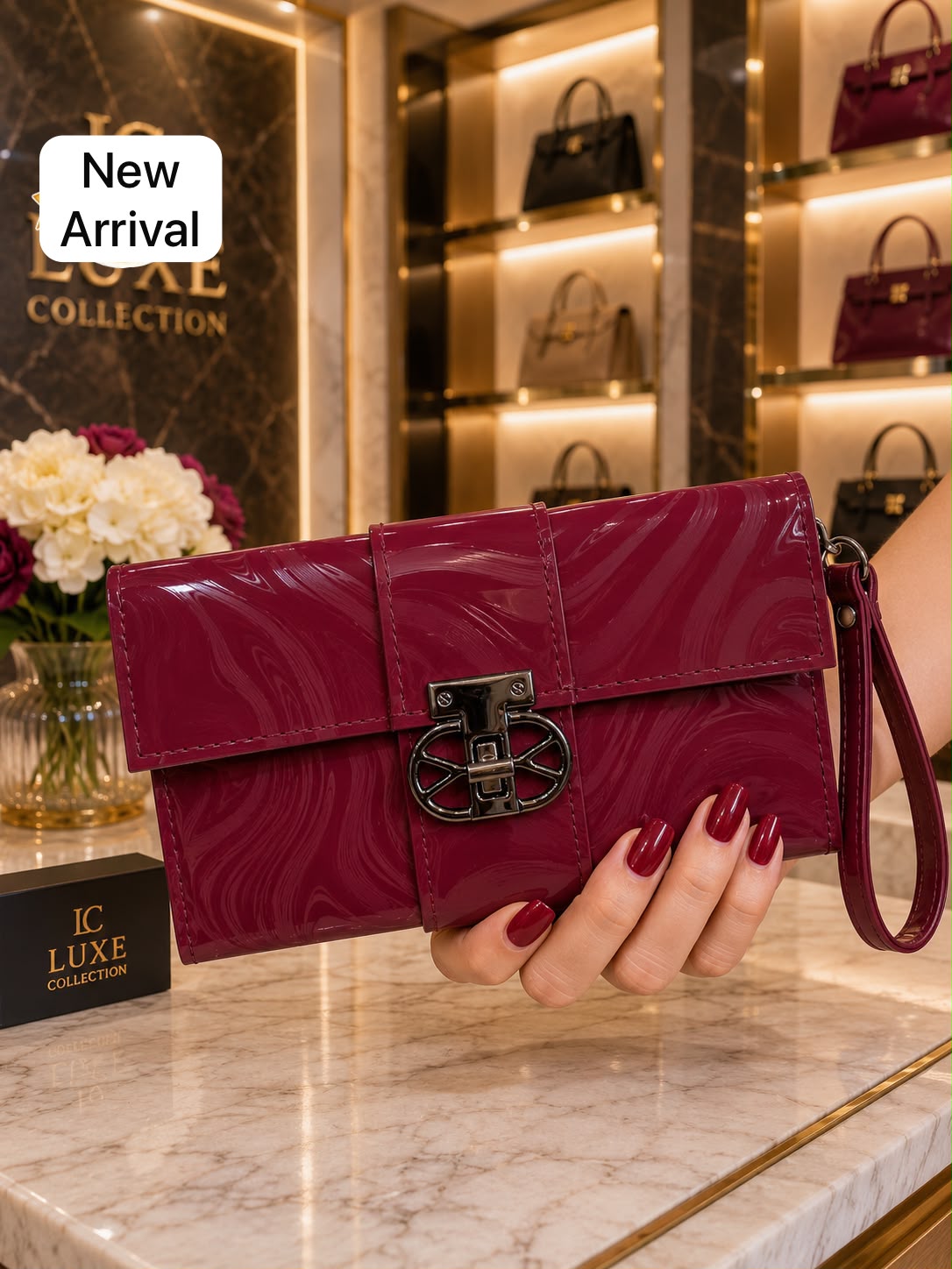 BELANCCI - WOMEN’S FLAP CLUTCH WITH METAL CLASP