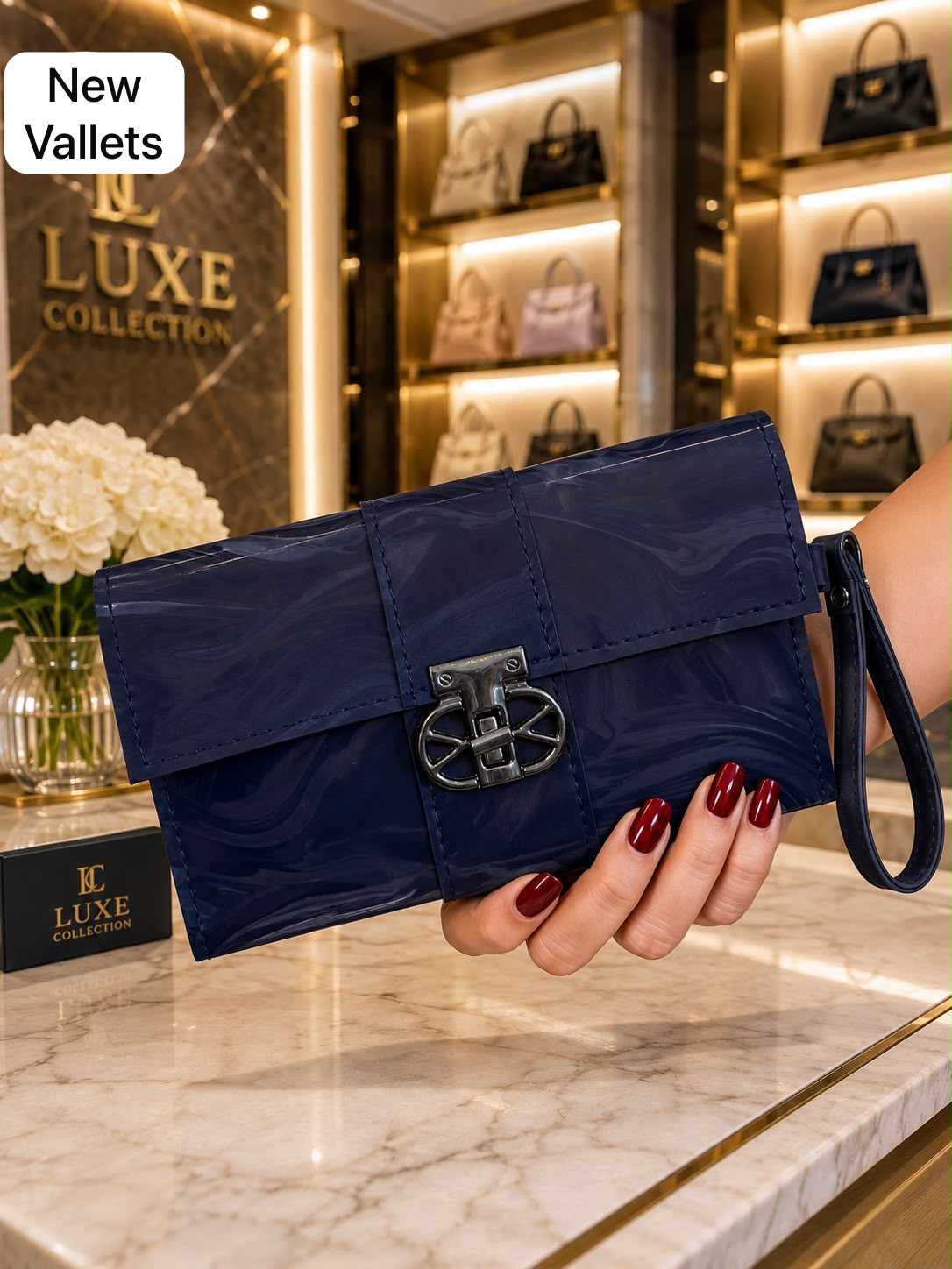 BELANCCI - WOMEN’S FLAP CLUTCH WITH METAL CLASP