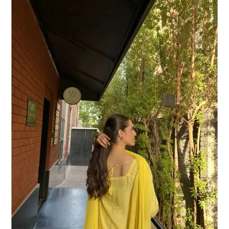 BELANCCI LEMON PETAL (3PC) WITH CHIFFON DUPATTA