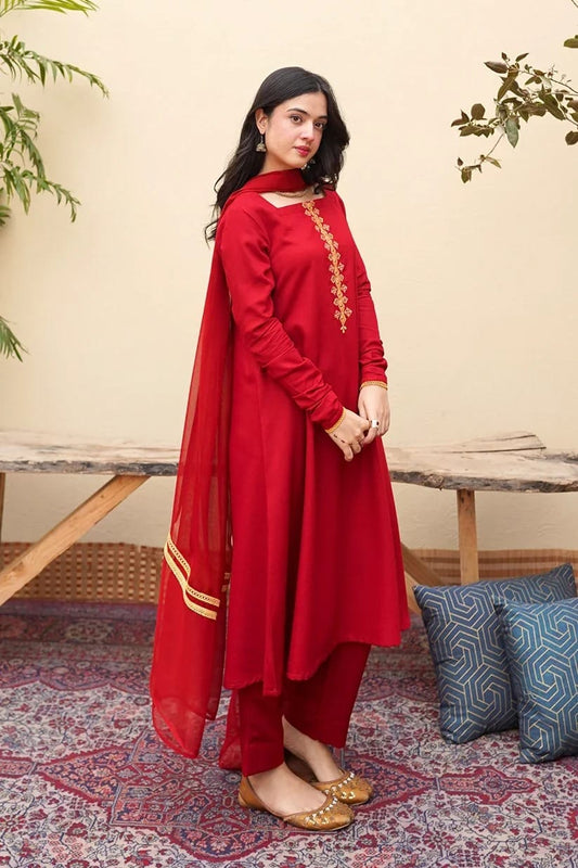 BELANCCI-ROOH-E-GUL (3PC) WITH CHIFFON DUPATTA