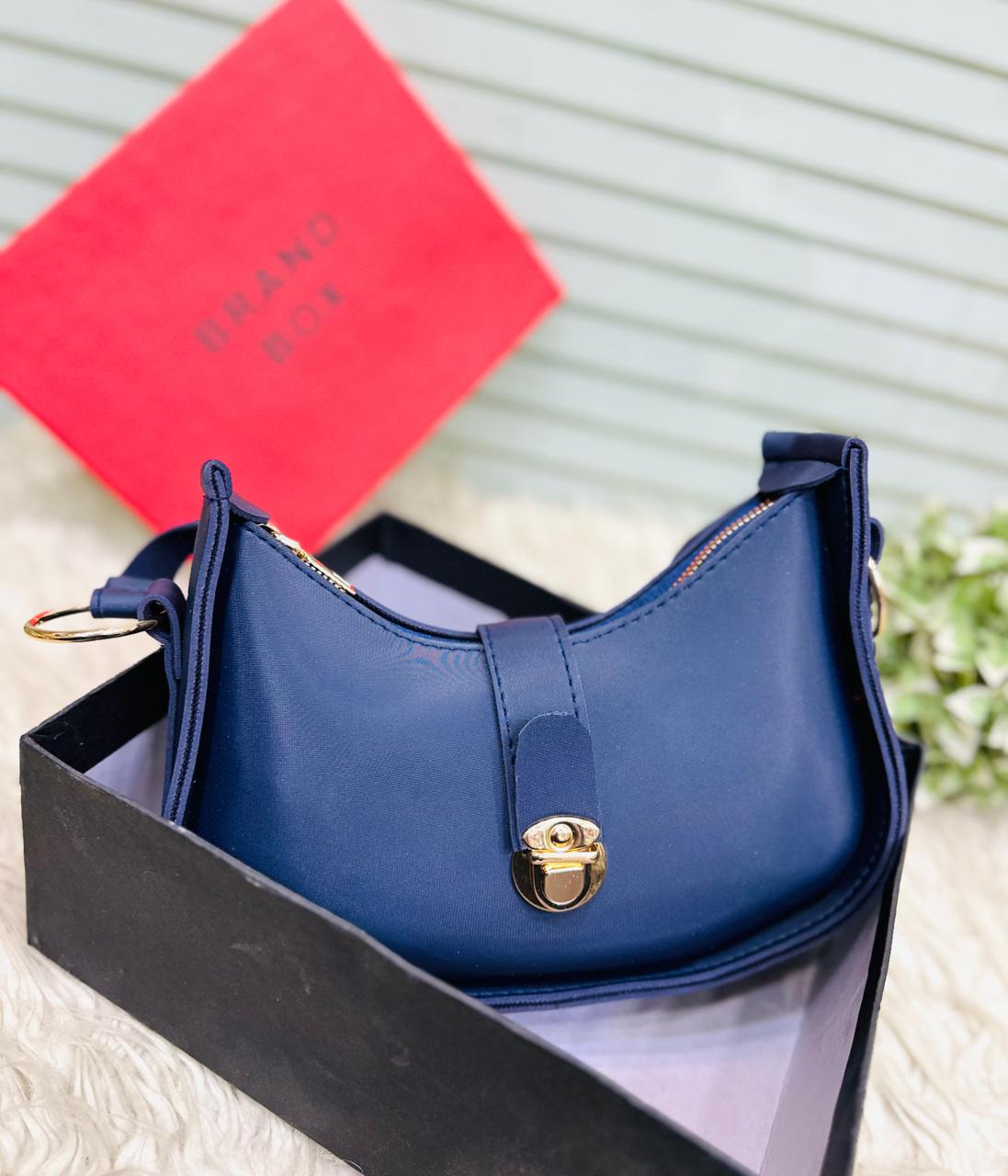 BELANCCI - WOMEN’S MOON SHAPE SHOULDER BAG WITH GOLD CLASP