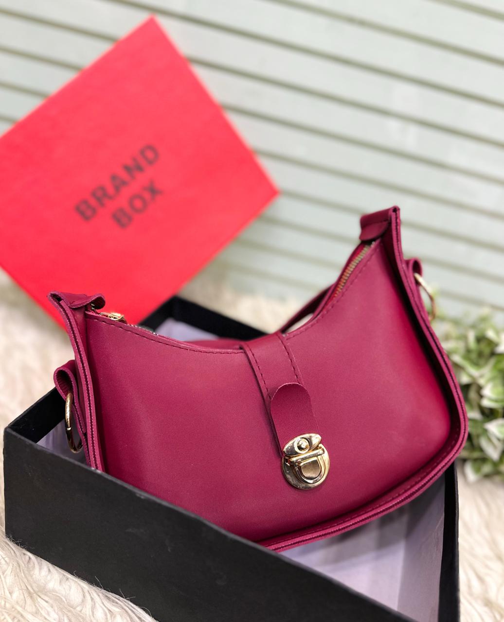 BELANCCI - WOMEN’S MOON SHAPE SHOULDER BAG WITH GOLD CLASP