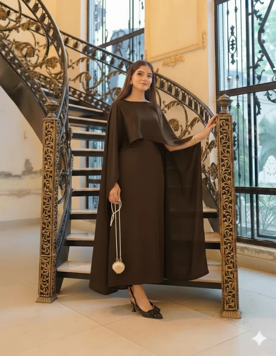 BELANCCI - BROWN CAPE MAXI